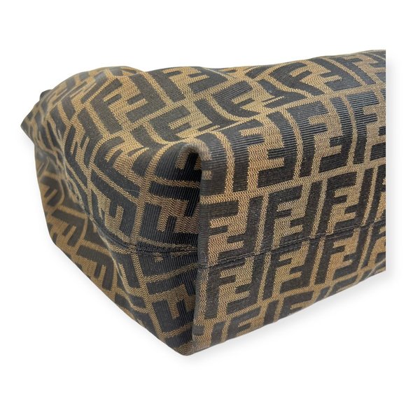 Fendi Brown Zucca B Buckle Canvas Leather Shoulder Bag - Picture 11 of 14